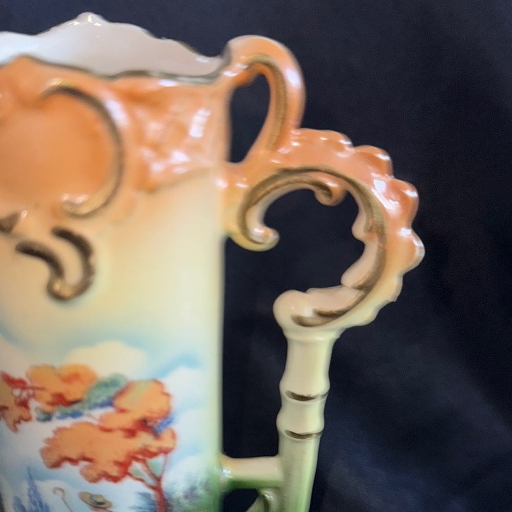 Vintage Ceramic Pitcher with Scenic Design Czech pottery - Picture 11 of 12